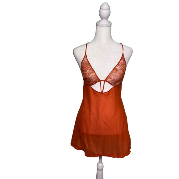 La Perla Other - La Perla Orange Lace Chemise
